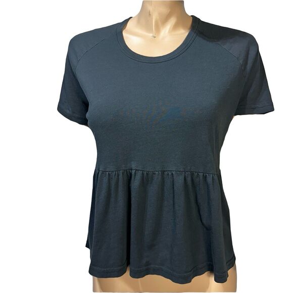 Rails Peplum Tee Top Women's Size S Small Short Sleeve Dark Charcoal - Picture 1 of 6